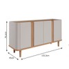 Balcão Buffet Eva 4 Portas 2 Prateleiras Off White/Nature - Cimol