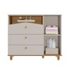 Cômoda de Bebê Casinha 1 Porta 3 Gavetas 100% Mdf Off White/Nature - Permóbili