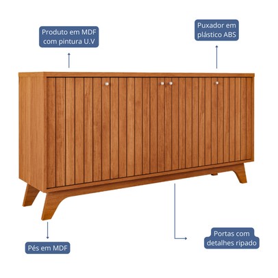 Balcão Buffet Isa 4 Portas Cinamomo - Cimol