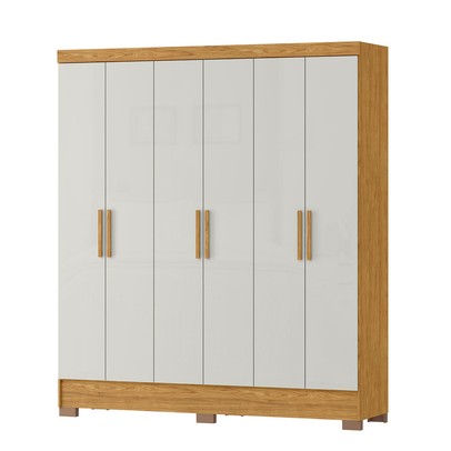 Guarda-Roupa Casal Gliese 6 Portas 2 Gavetas Marrocos/Off White - Mx Móveis