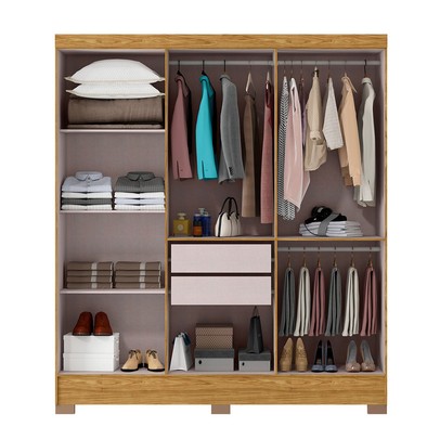 Guarda-Roupa Casal Gliese 6 Portas 2 Gavetas Marrocos/Off White - Mx Móveis