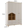 Guarda-Roupa de Bebê Casinha 4 Portas 4 Gavetas 100% Mdf Off White/Nature - Permóbili