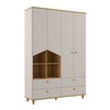 Guarda-Roupa de Bebê Casinha 4 Portas 4 Gavetas 100% Mdf Off White/Nature - Permóbili