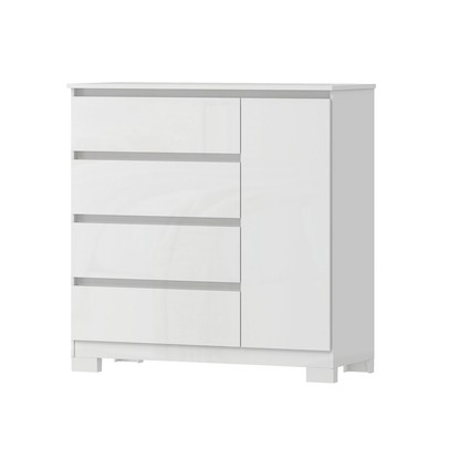 Cômoda Vega 1 Porta 4 Gavetas Branco Neve - Mx Móveis