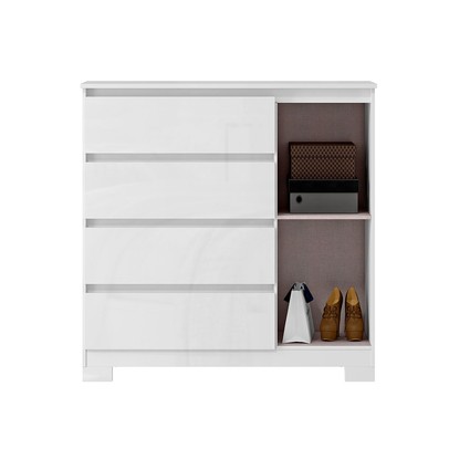 Cômoda Vega 1 Porta 4 Gavetas Branco Neve - Mx Móveis