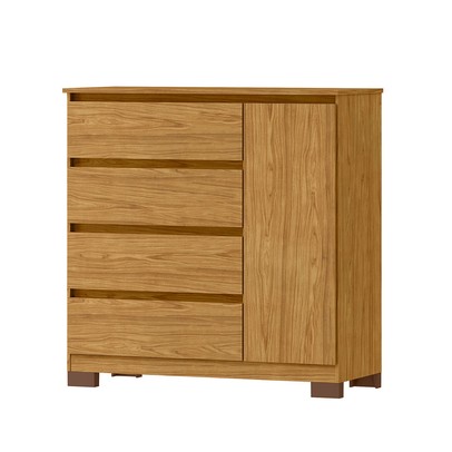 Cômoda Vega 1 Porta 4 Gavetas Marrocos/Off White - Mx Móveis