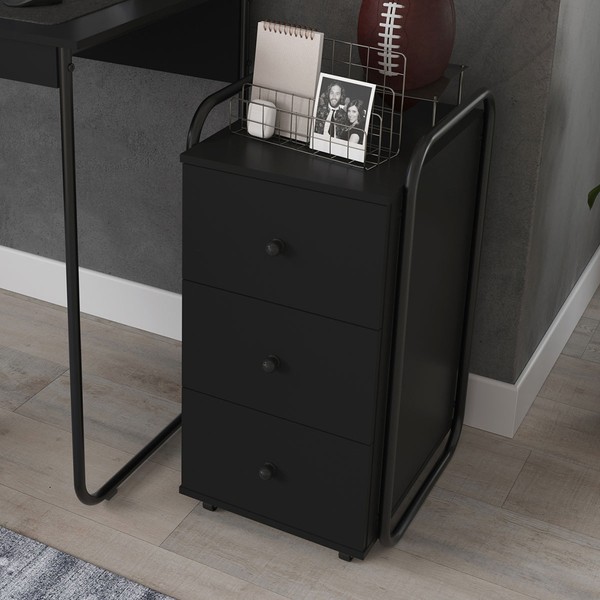 Gaveteiro Criare 3 Gavetas Preto - Art Panta