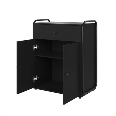 Armário para Escritório 2 Portas 1 Gaveta Preto - Art Panta