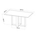 Mesa de Jantar 6 Lugares Aspen com Vidro Mel/Off White/Marfim - Viero Móveis