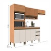 Cozinha Compacta Cecilia 7 Portas 3 Gavetas Ripado Freijó/Off White - Jcarvalho