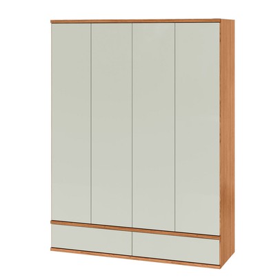 Guarda-Roupa Casal 4 Portas 4 Gavetas W320 100% Mdf Freijo/Off White - Pradel