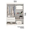 Guarda-Roupa Solteiro Ayla 2 Portas 2 Gavetas com Espelho 100% Mdf Branco - Acp Móveis