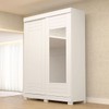 Guarda-Roupa Solteiro Ayla 2 Portas 2 Gavetas com Espelho 100% Mdf Branco - Acp Móveis