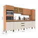 Cozinha Completa Cecilia 13 Portas 3 Gavetas com Vidro Freijó/Off White - Jcarvalho