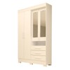 Guarda-Roupa Solteiro Débora Capelinha 4 Portas 3 Gavetas com Espelho 100% Mdf Branco - Acp Móveis