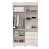 Guarda-Roupa Solteiro Débora Capelinha 4 Portas 3 Gavetas com Espelho 100% Mdf Branco - Acp Móveis