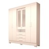 Guarda-Roupa Casal Débora Capelinha 6 Portas 3 Gavetas com Espelho 100% Mdf Branco - Acp Móveis