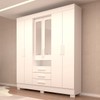 Guarda-Roupa Casal Débora Capelinha 6 Portas 3 Gavetas com Espelho 100% Mdf Branco - Acp Móveis