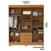 Guarda-Roupa Casal Débora Capelinha 6 Portas 3 Gavetas com Espelho 100% Mdf Cinamomo - Acp Móveis