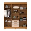Guarda-Roupa Casal Débora Capelinha 6 Portas 3 Gavetas com Espelho 100% Mdf Cinamomo/Off White - Acp Móveis
