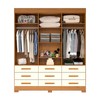 Guarda-Roupa Casal Débora Capelinha 6 Portas 9 Gavetas com Espelho 100% Mdf Cinamomo/Off White - Acp Móveis