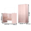 Quarto Infantil Completo Iris 3 Portas 2 Gavetas Rosa - Pnr Móveis