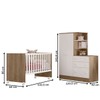Quarto Infantil Completo Lua 2 Portas 3 Gavetas Branco/Carvalho - Pnr Móveis