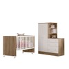 Quarto Infantil Completo Lua 2 Portas 3 Gavetas Branco/Carvalho - Pnr Móveis