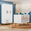 Quarto Infantil Completo Bear 3 Portas 2 Gavetas Branco - Pnr Móveis