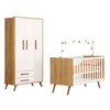 Quarto Infantil Completo Bear 3 Portas 2 Gavetas Branco/Freijo - Pnr Móveis