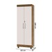Armário Multiuso Texas 2 Portas 4 Prateleiras Jequitibá/Off White - J&a Móveis