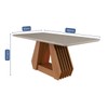Mesa de Madeira Agata 180 Cm com Vidro Ripado Cinamomo/Off White - Cimol