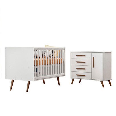 Quarto Infantil Completo Bear 1 Porta 4 Gavetas Branco - Pnr Móveis