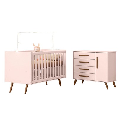 Quarto Infantil Completo Bear 1 Porta 4 Gavetas Rosa - Pnr Móveis