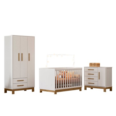 Quarto Infantil Completo Lion 4 Portas 6 Gavetas Branco - Pnr Móveis