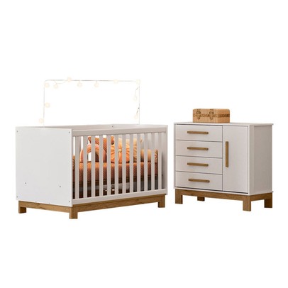 Quarto Infantil Completo Lion 1 Porta 4 Gavetas Branco - Pnr Móveis