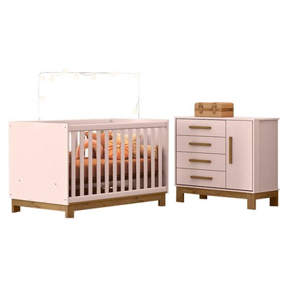 Quarto Infantil Completo Lion 1 Porta 4 Gavetas Rosa - Pnr Móveis