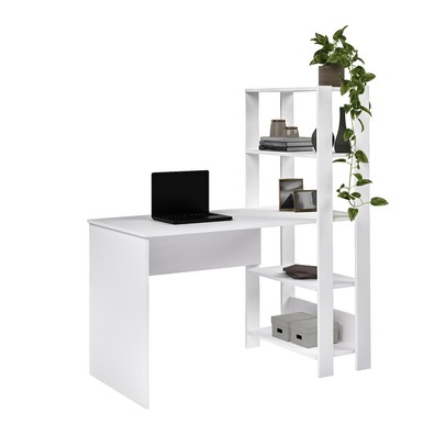 Mesa Escrivaninha Conjunto Match 6 Prateleiras Branco - Pnr Móveis