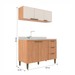 Cozinha Compacta Bia 5 Portas 3 Gavetas Freijó/Off White - Jcarvalho