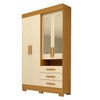 Guarda-Roupa Solteiro Débora Capelinha 4 Portas 3 Gavetas com Espelho 100% Mdf Cinamomo/Off White - Acp Móveis