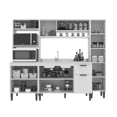 Cozinha Completa Alana 9 Portas 1 Gaveta Freijó/Off White - Jcarvalho