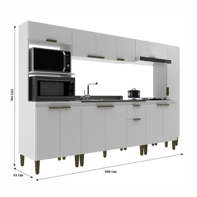 Cozinha Completa Iara 13 Portas 1 Gaveta Branco - Jcarvalho