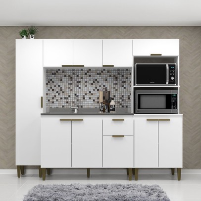 Cozinha Completa Iara 10 Portas 1 Gaveta Branco - Jcarvalho