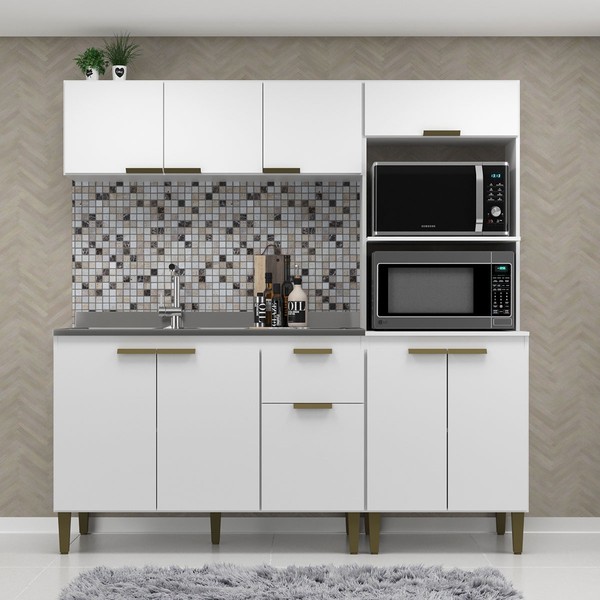 Cozinha Compacta Iara 9 Portas 1 Gaveta Branco - Jcarvalho