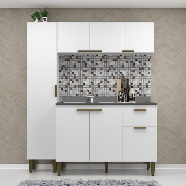 Cozinha Compacta Iara 7 Portas 1 Gaveta Branco - Jcarvalho