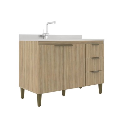 Balcão de Cozinha para Pia 120 Cm Ana 2 Portas 3 Gavetas Dourado - Jcarvalho