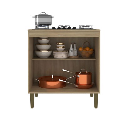 Balcão de Cozinha 80 Cm 2 Portas 1 Prateleira 51712 Dourado - Jcarvalho