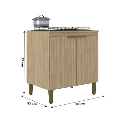 Balcão de Cozinha 80 Cm 2 Portas 1 Prateleira 51712 Dourado - Jcarvalho