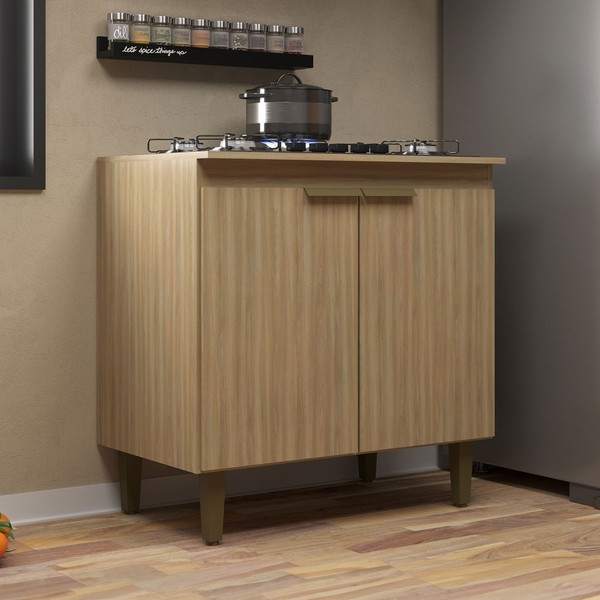 Balcão de Cozinha 80 Cm 2 Portas 1 Prateleira 51712 Dourado - Jcarvalho