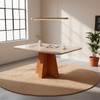 Mesa de Madeira Maitê 130 Cm com Vidro Cinamomo/Off White - Cimol